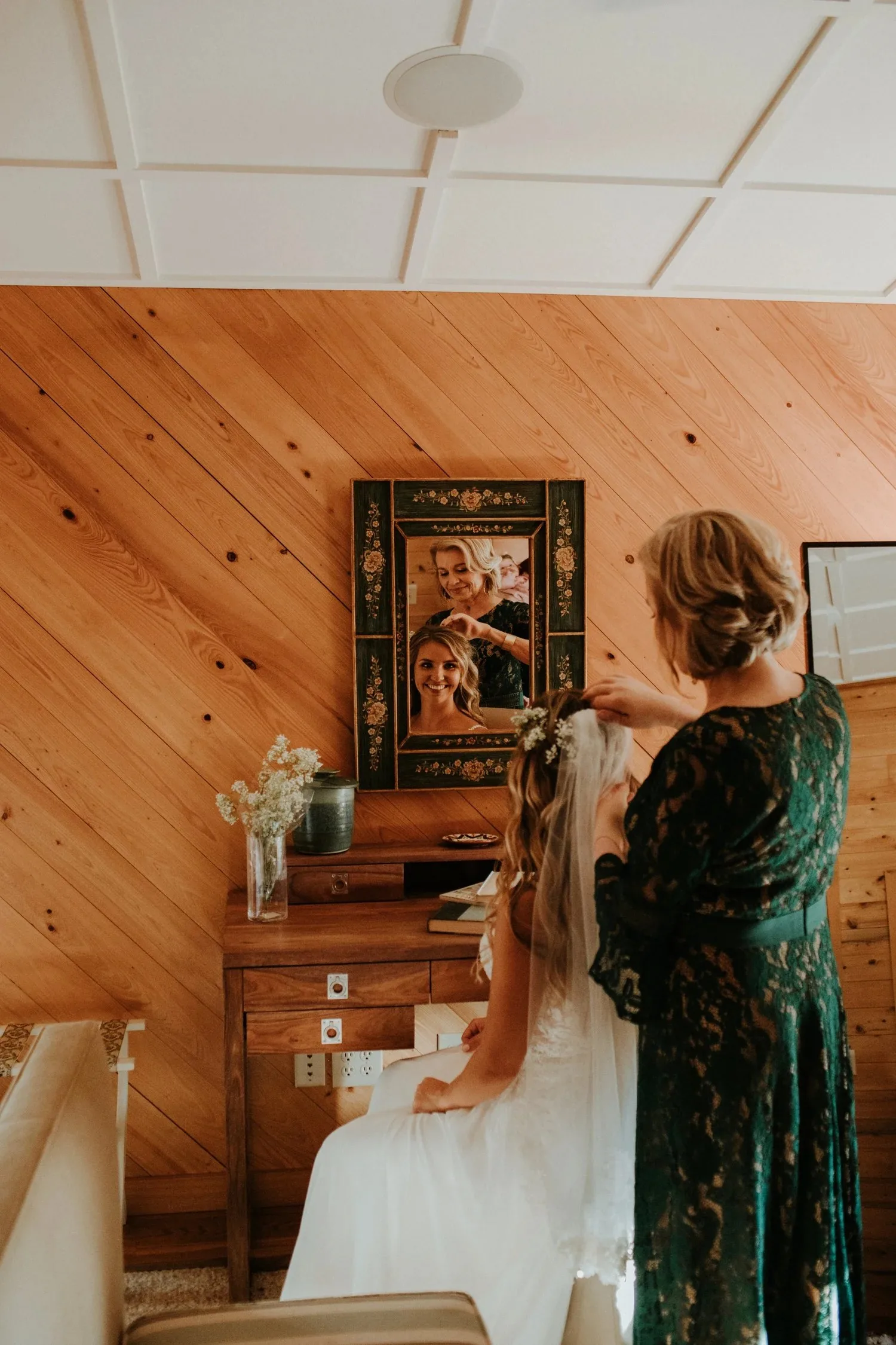 Bride getting ready before the ceremony