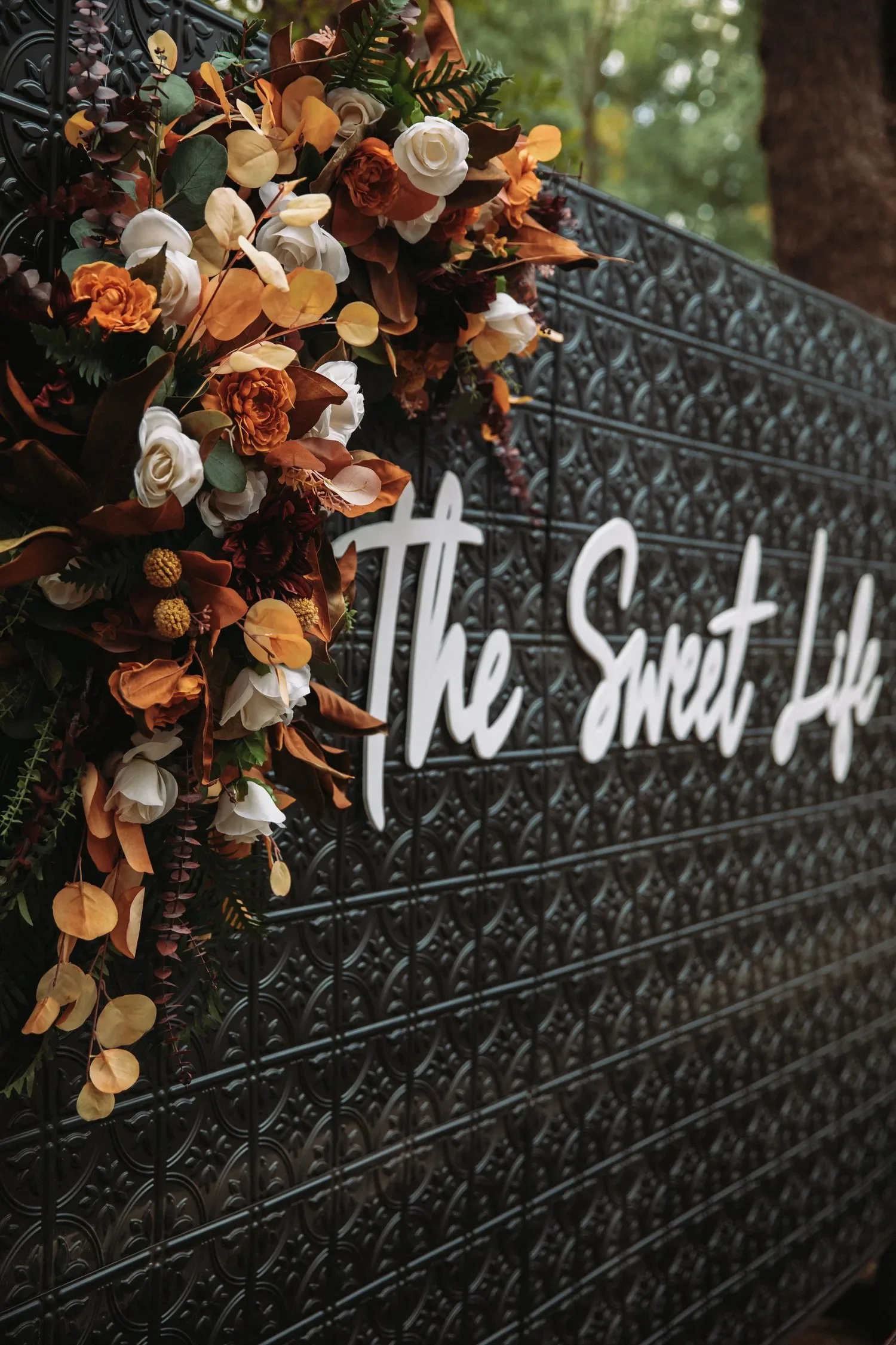 Floral wedding welcome sign